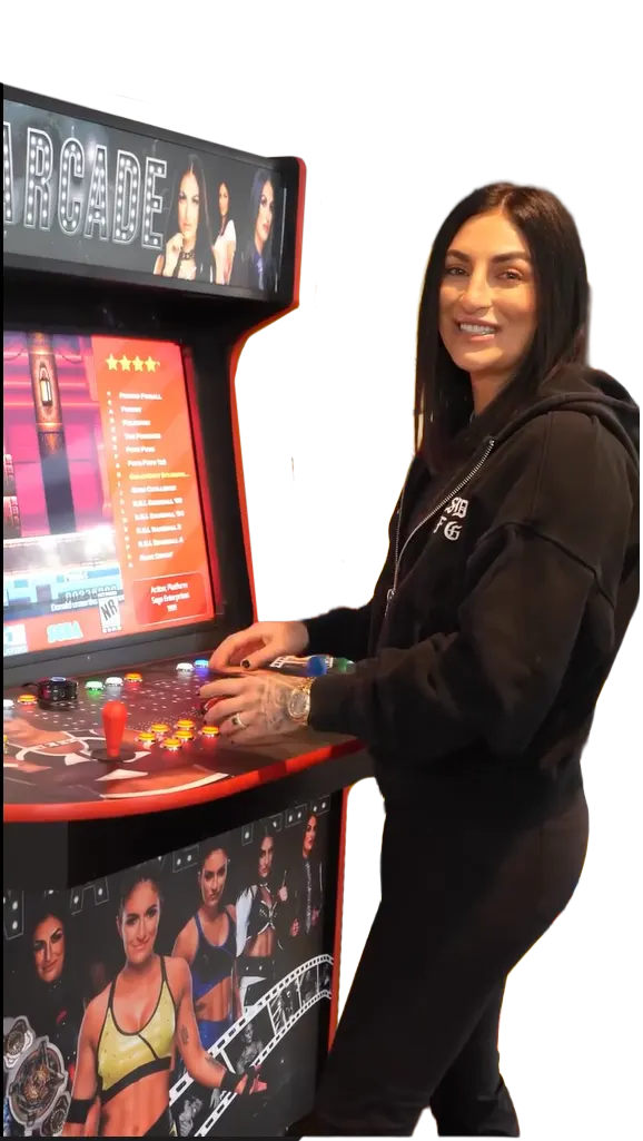Sonya Deville with the finished Sonya Deville arcade