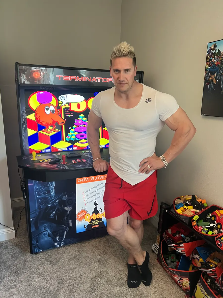 Rob Terry with the finished Terminator arcade